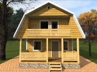 Дом из бруса 6х8 | Деревянные дома и коттеджи с балконом