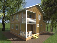 Каркасный дом 7х8 | Двухэтажные деревянные дома и коттеджи 7х8