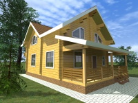 Дом из бруса 8х11 | Полутороэтажные деревянные коттеджи с балконом 8х11