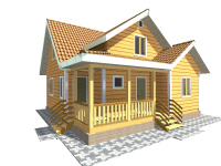 Каркасный дом 8х8 | Одноэтажные с мансардой деревянные дома с террасой